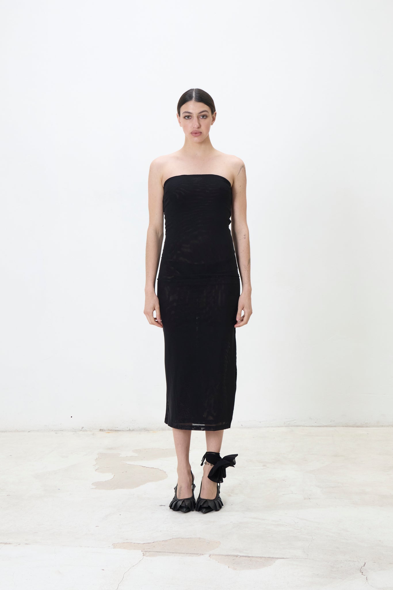 Strapless mesh dress