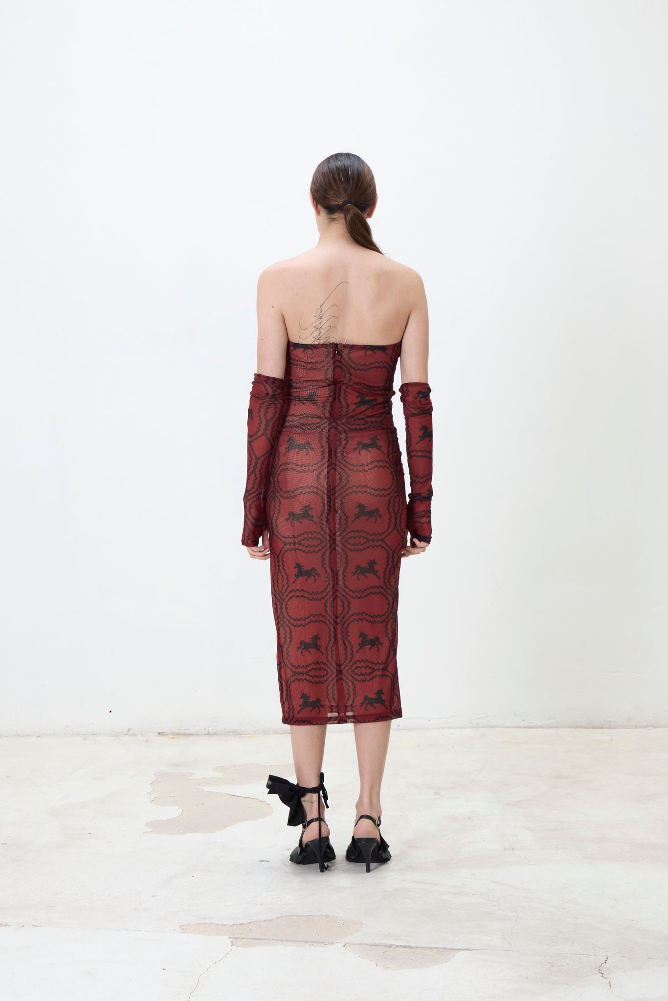 Strapless mesh dress